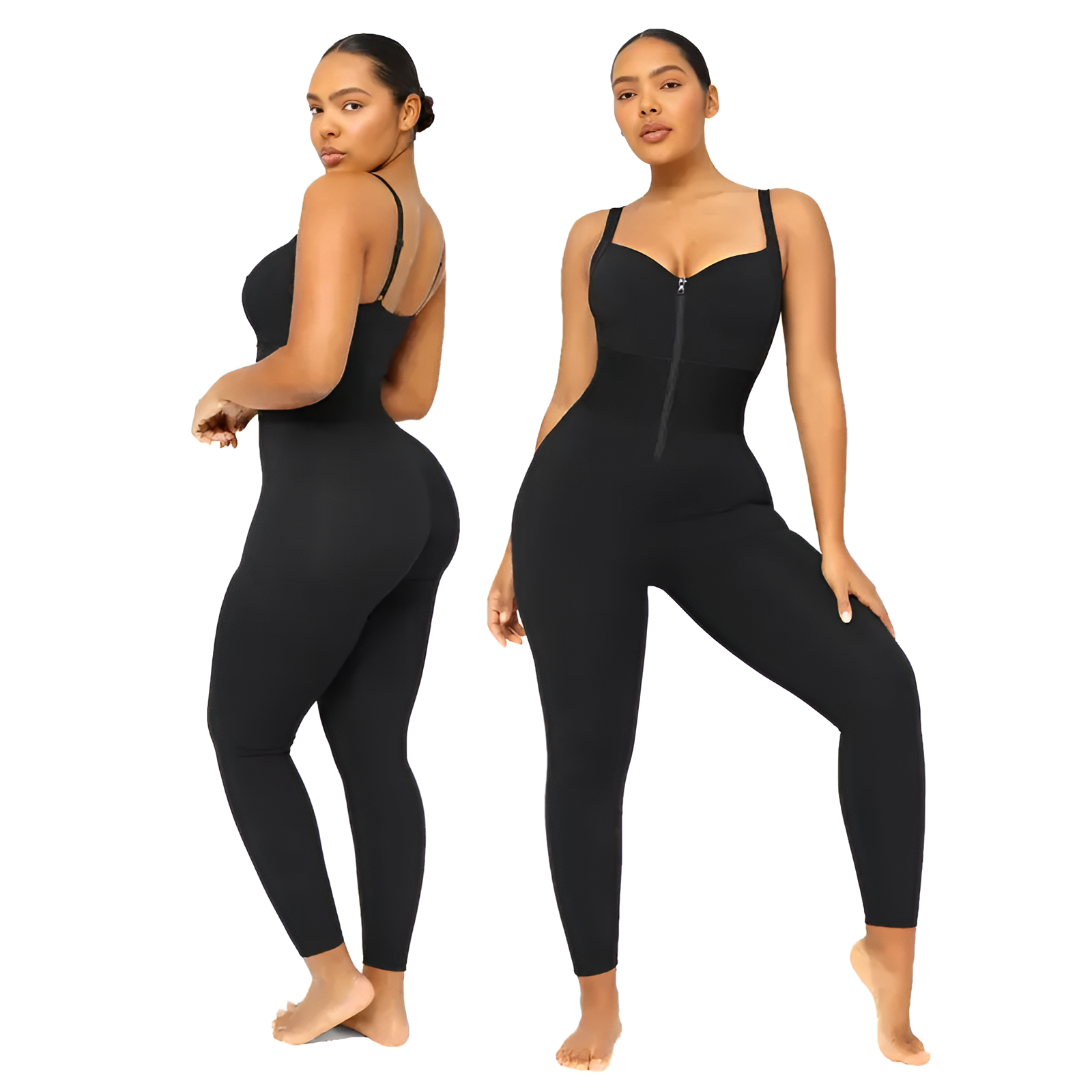 Sleeveless Jumpsuit With Front Zip For Women