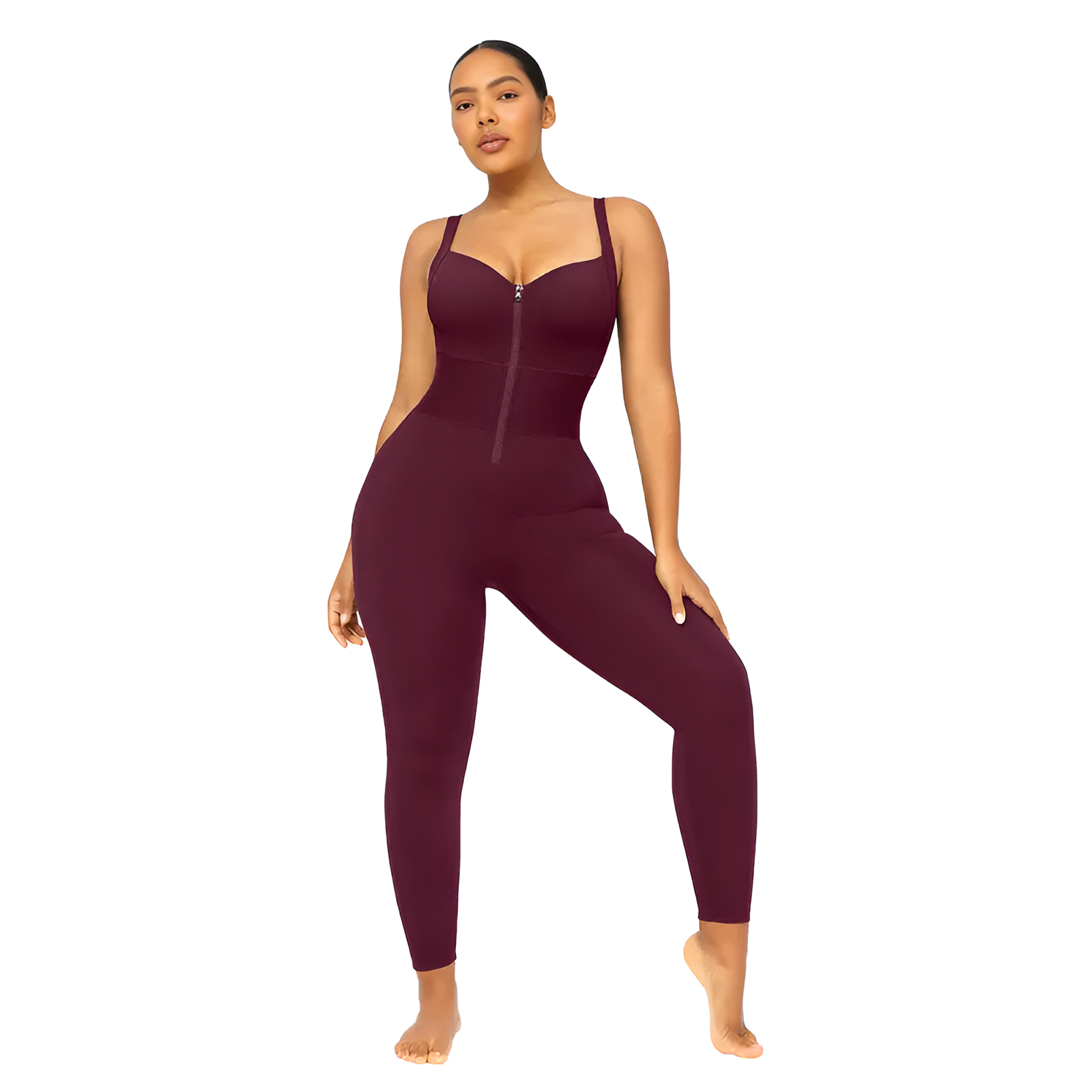 Sleeveless Jumpsuit With Front Zip For Women