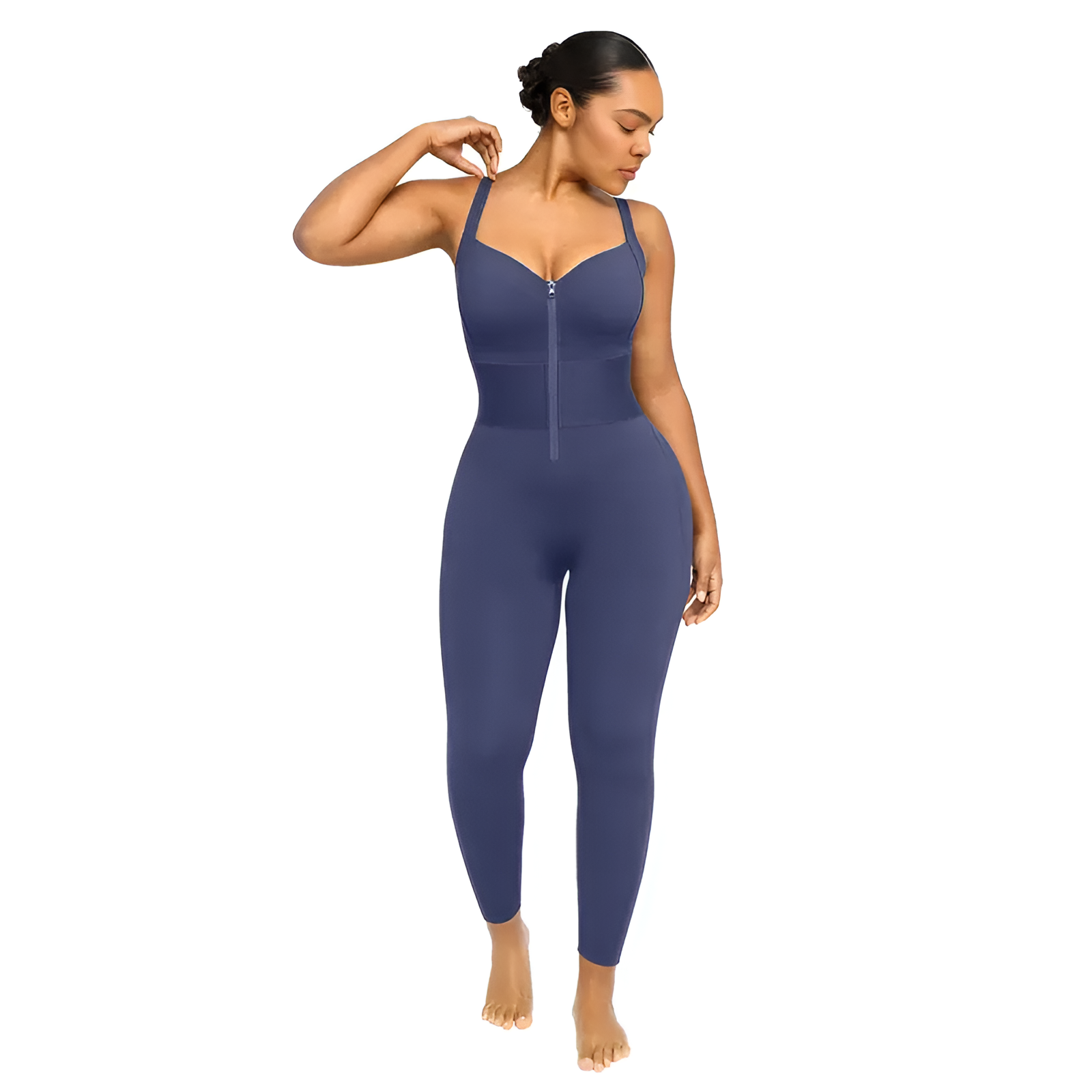 Sleeveless Jumpsuit With Front Zip For Women