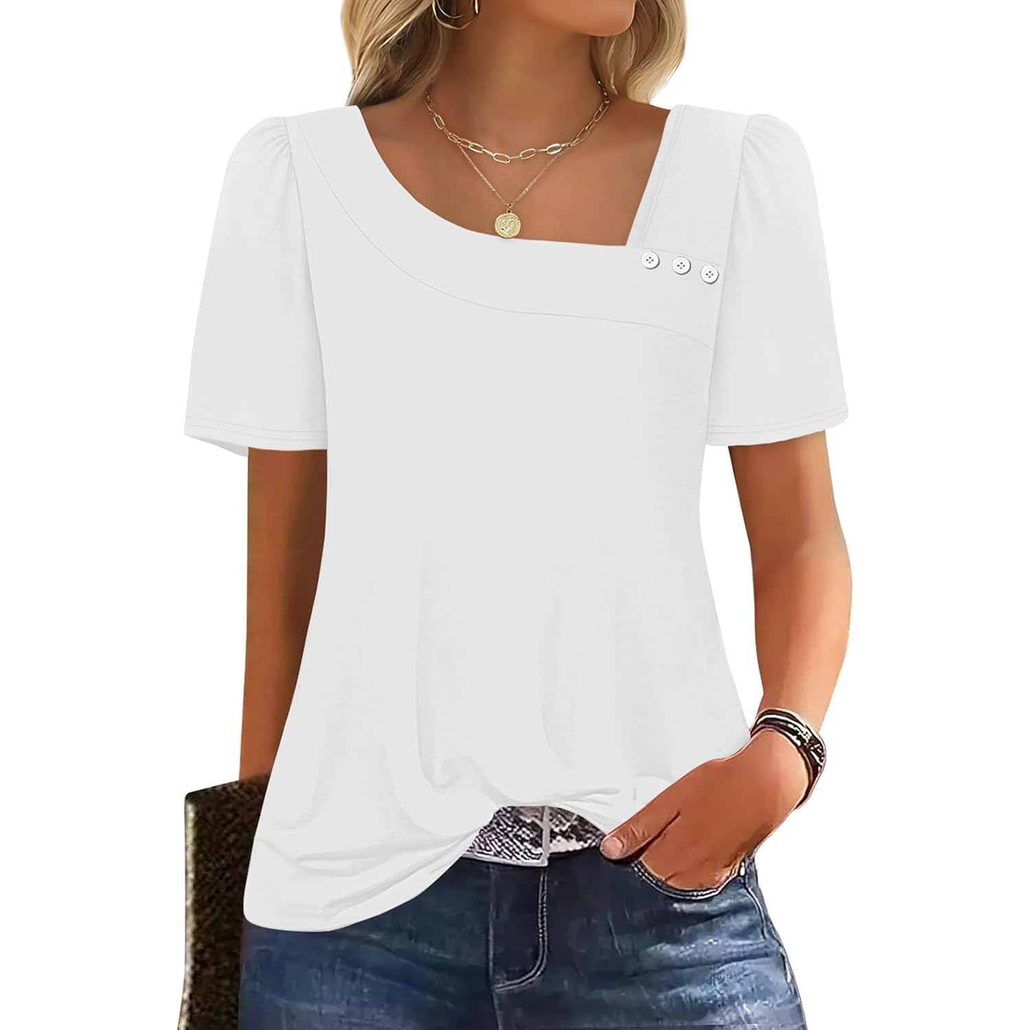 Summer Spring Short Sleeve Shirts For Women