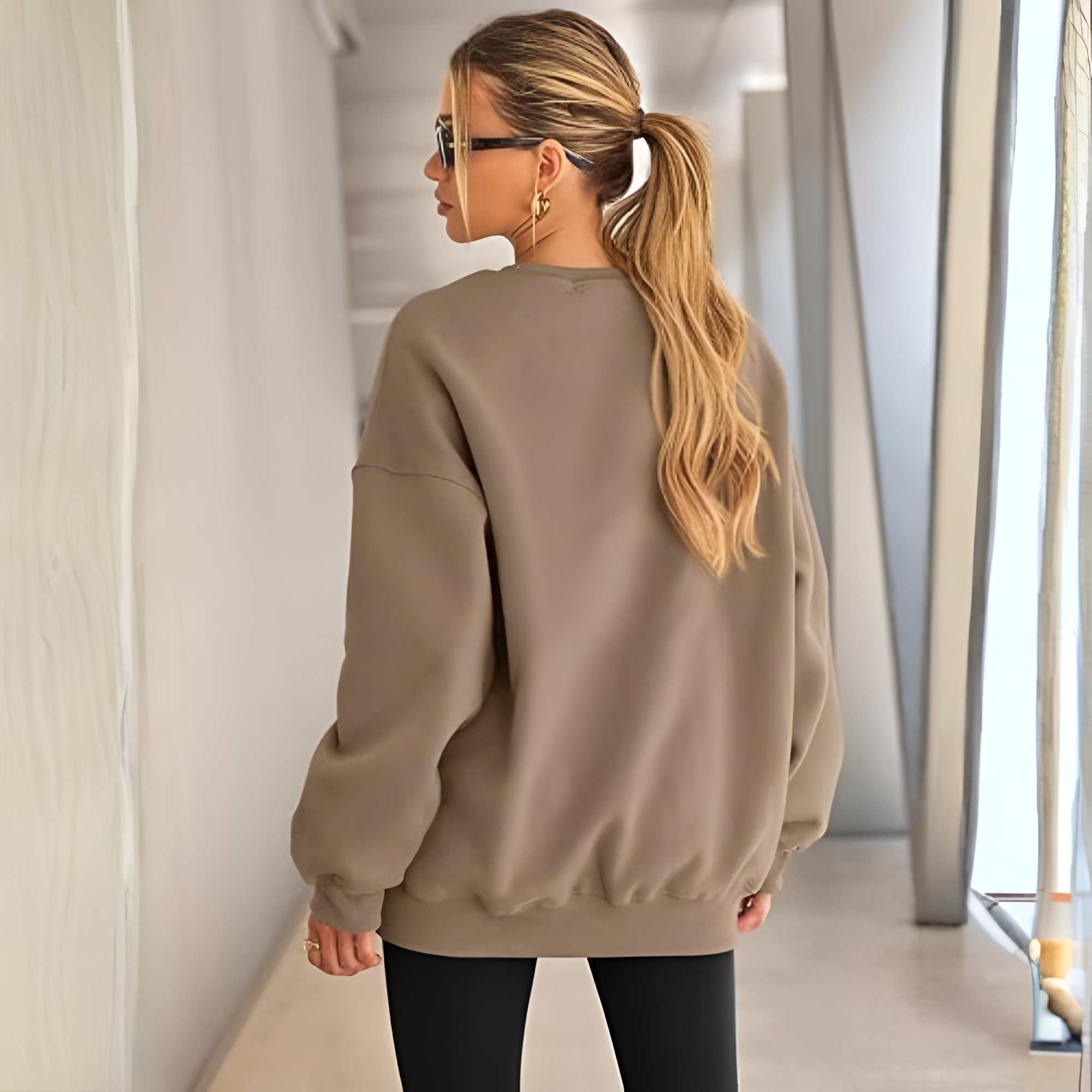 Oversized Sweatshirt Hoodies With Fleece For Women
