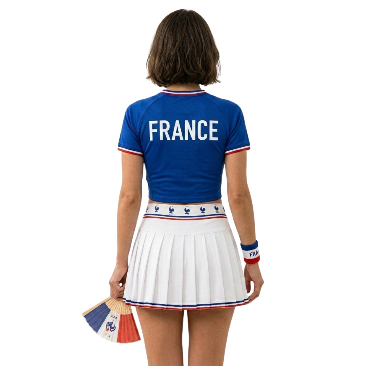 FIFA 2026 France Football Themed Two Piece Skirt Set For Women
