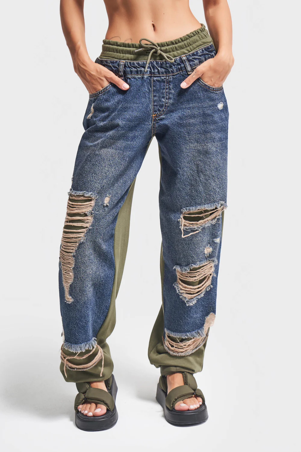 Stylish Torn Jeans With Modern Street Style Design