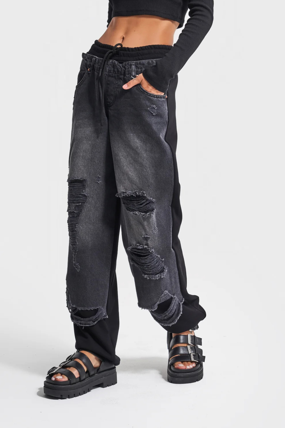 Stylish Torn Jeans With Modern Street Style Design