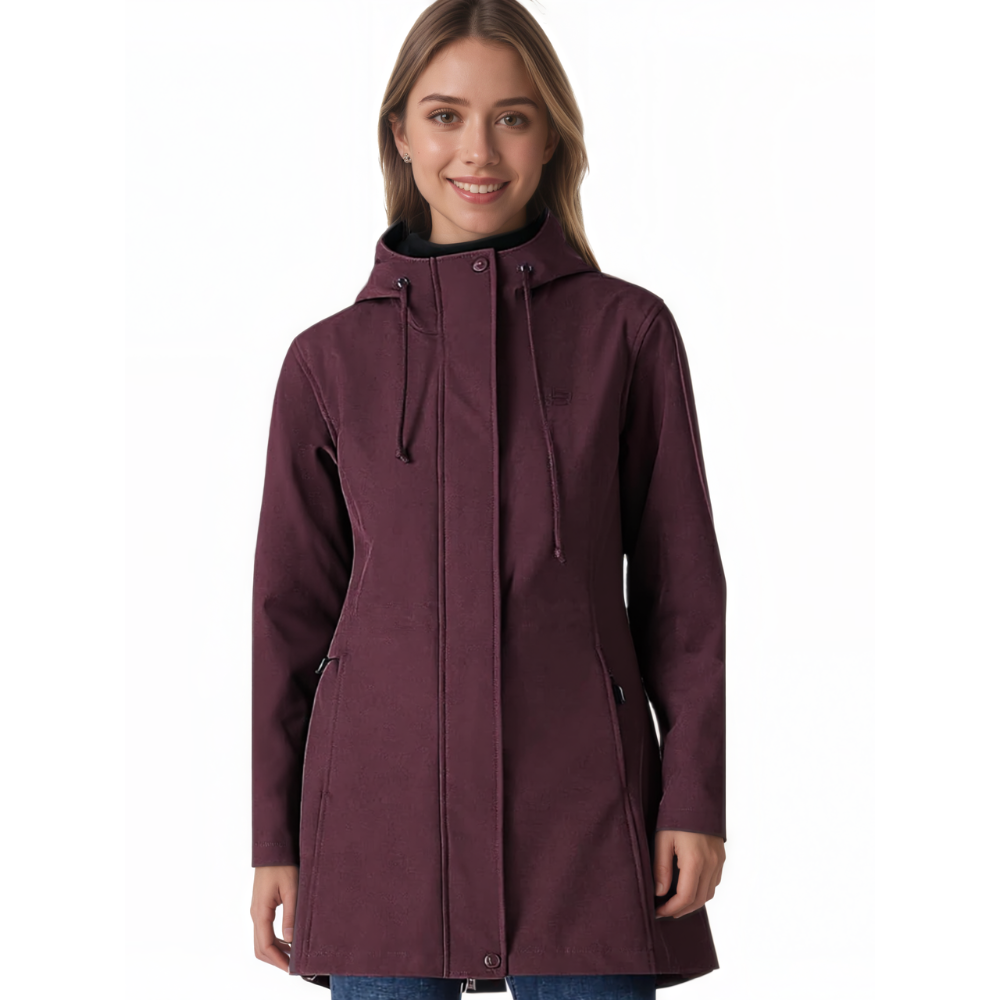 Women Lightweight Waterproof Fleece Lined Hooded Softshell Rain Jacket