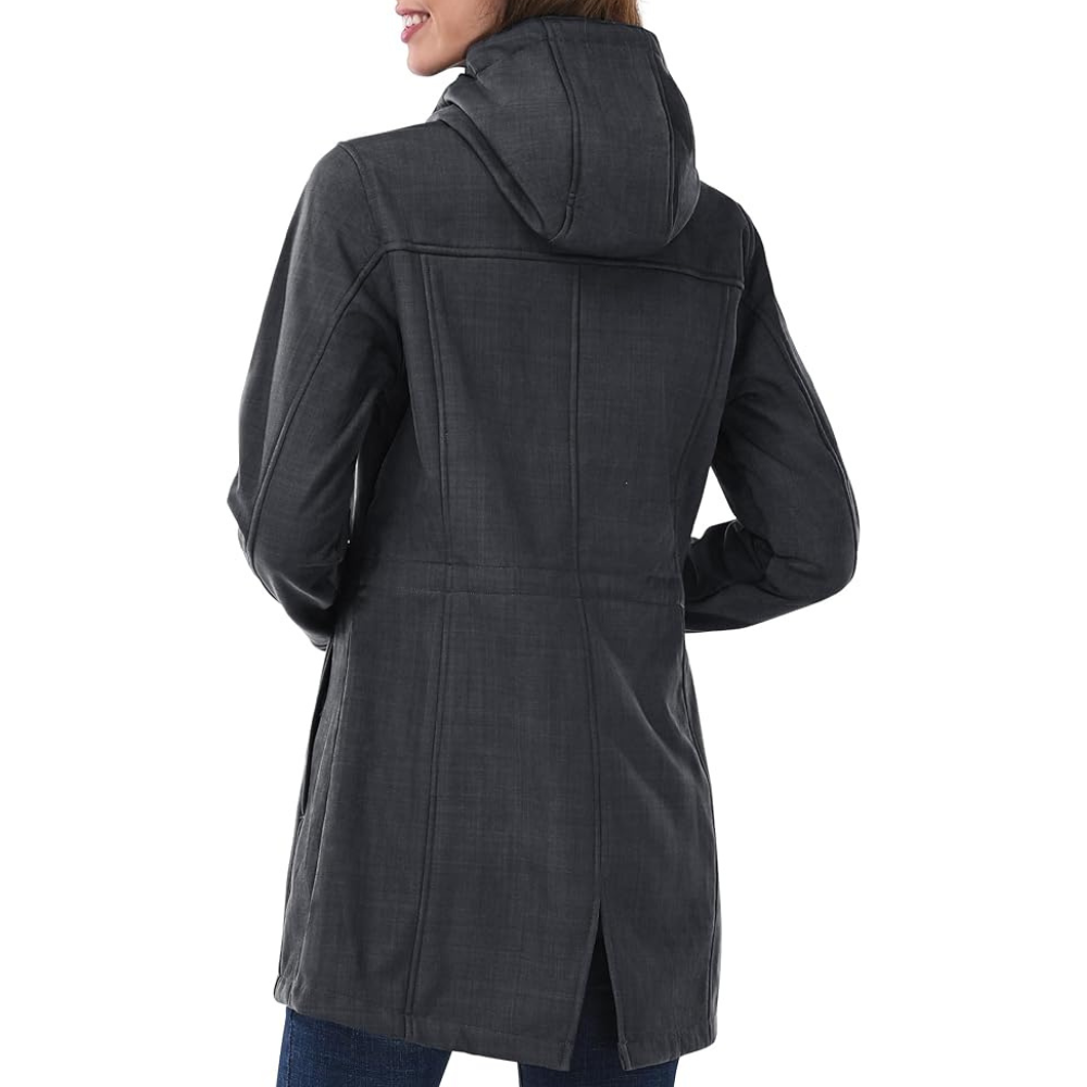 Women Lightweight Waterproof Fleece Lined Hooded Softshell Rain Jacket