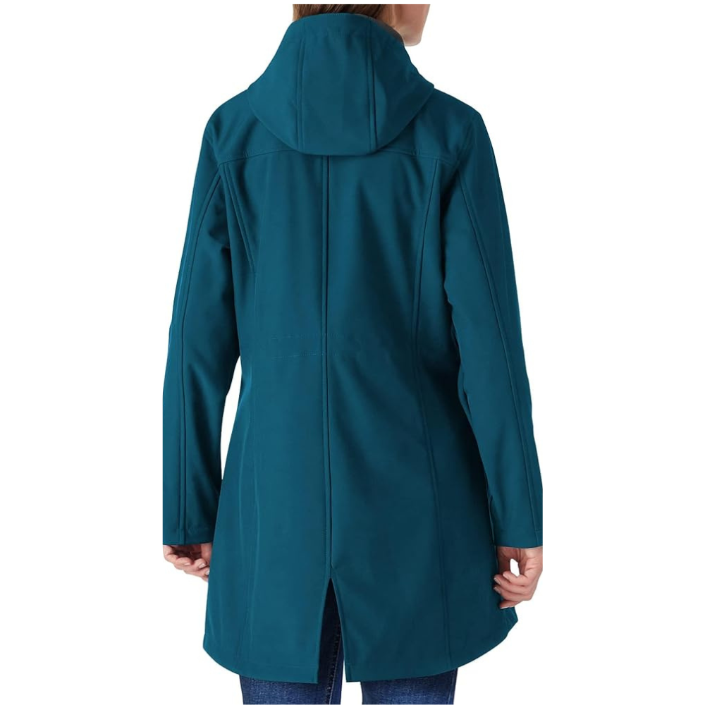 Women Lightweight Waterproof Fleece Lined Hooded Softshell Rain Jacket