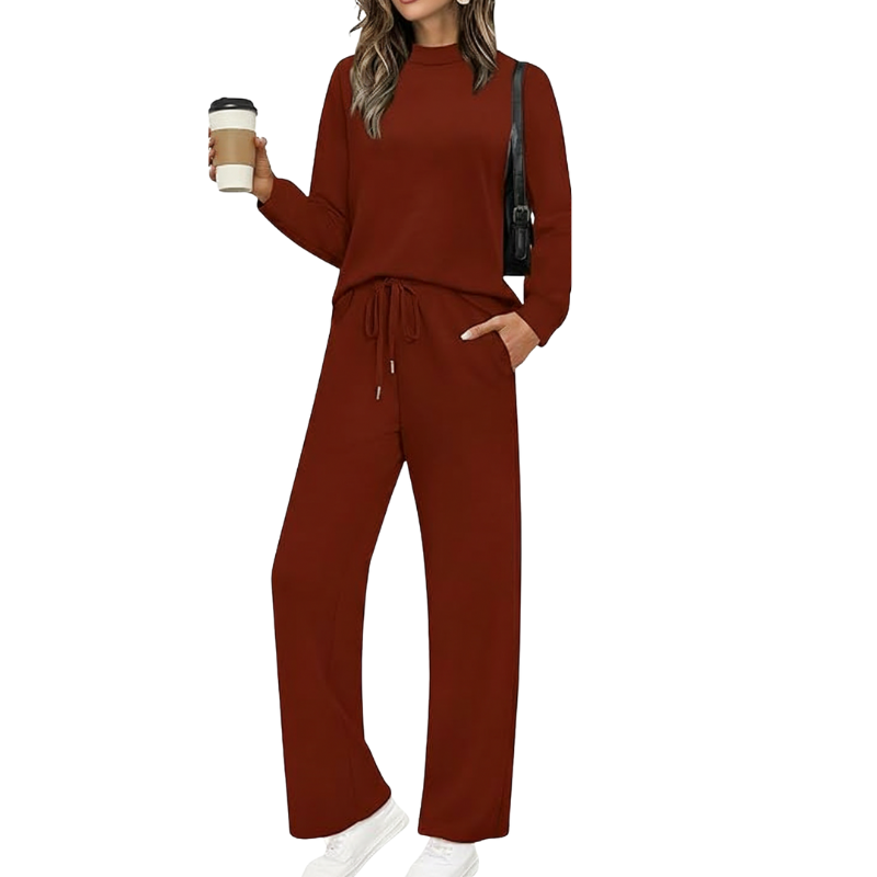 Two Piece Sets For Women Mock Neck Matching Sets Loungewear Fall Clothes
