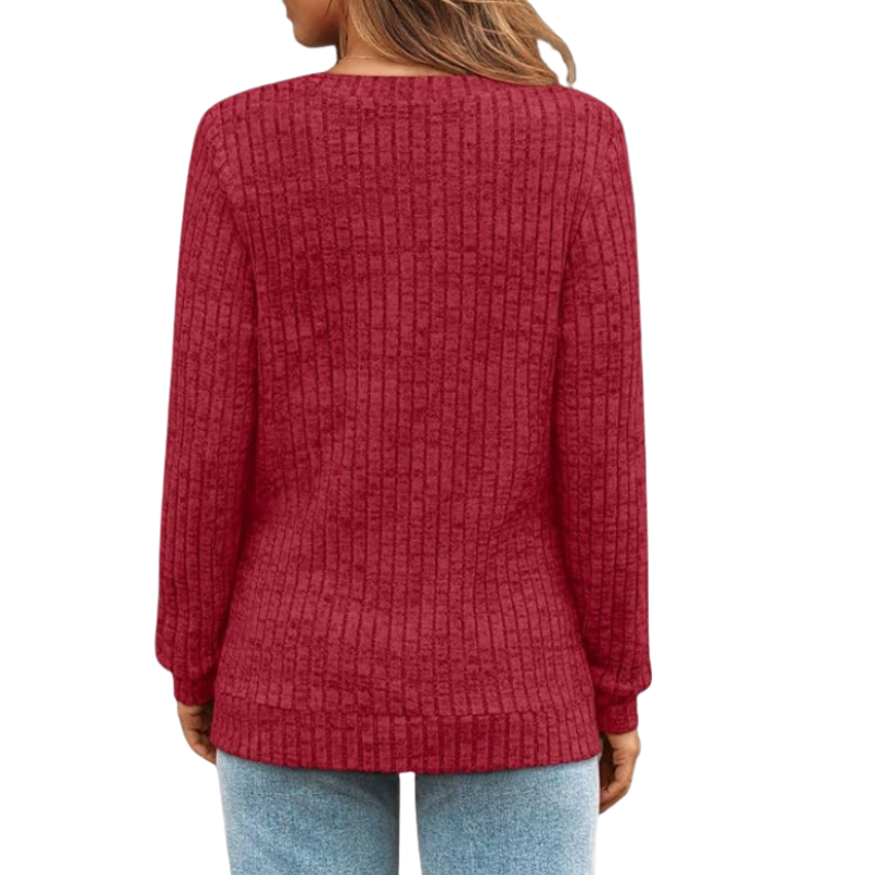 Loose Fit Long Sleeve Tunic Sweater For Women