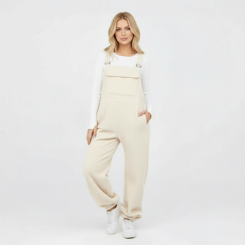 Fleece Strap Overall One Piece Set