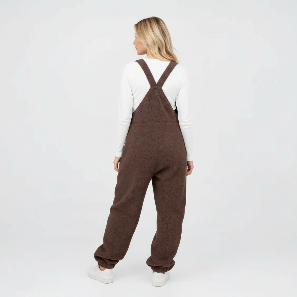 Fleece Strap Overall One Piece Set