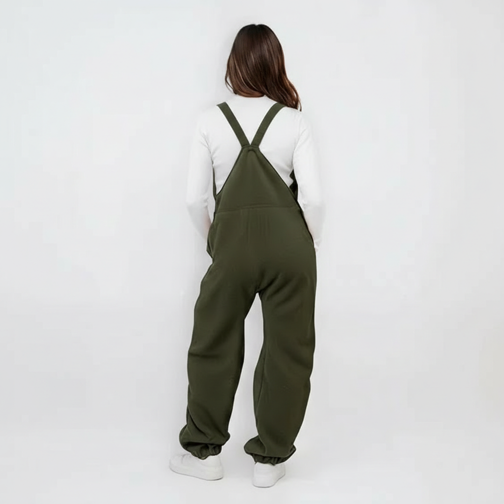 Fleece Strap Overall One Piece Set