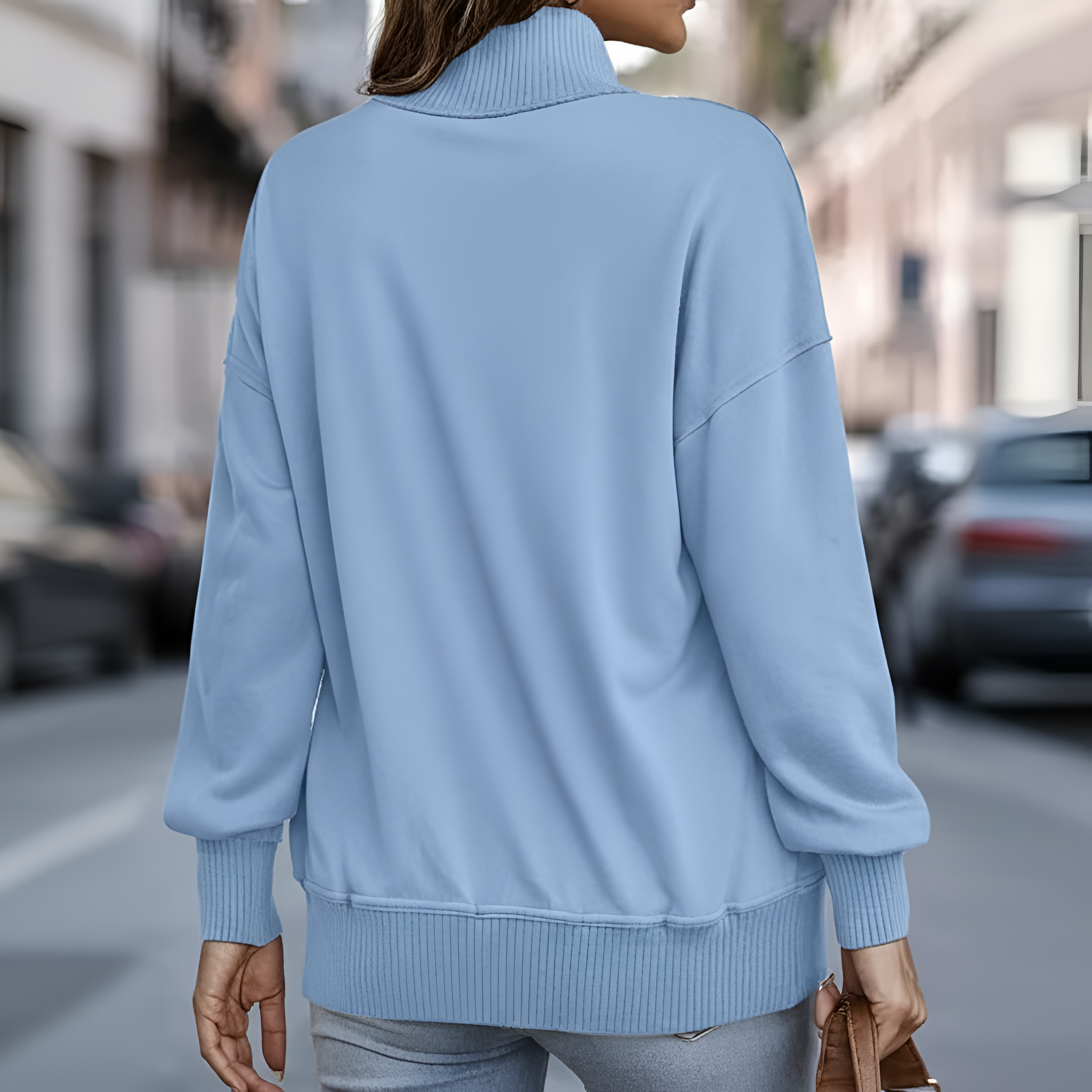 Casual Sweatshirt With Buttons And Long Sleeves For Women