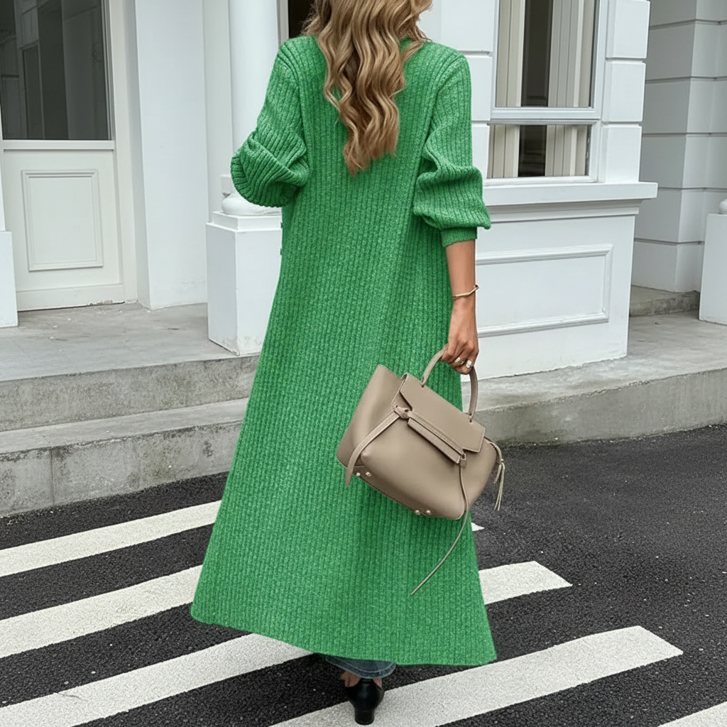 Long Sleeve Button Front Chunky Style Knit Cardigan Sweater Coat