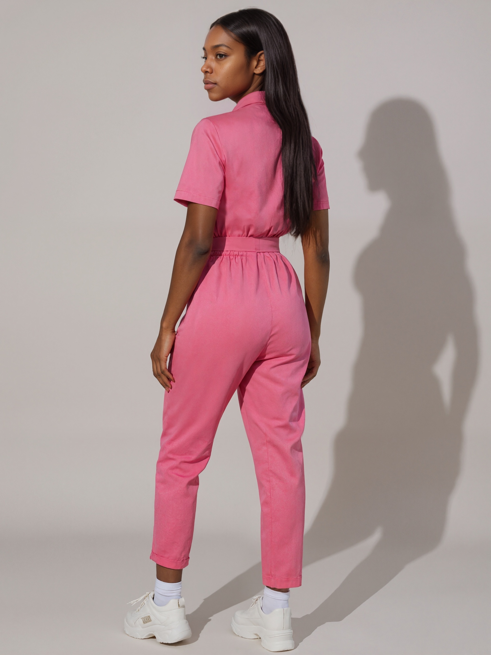 Zipper Front Functional Style Jumpsuit