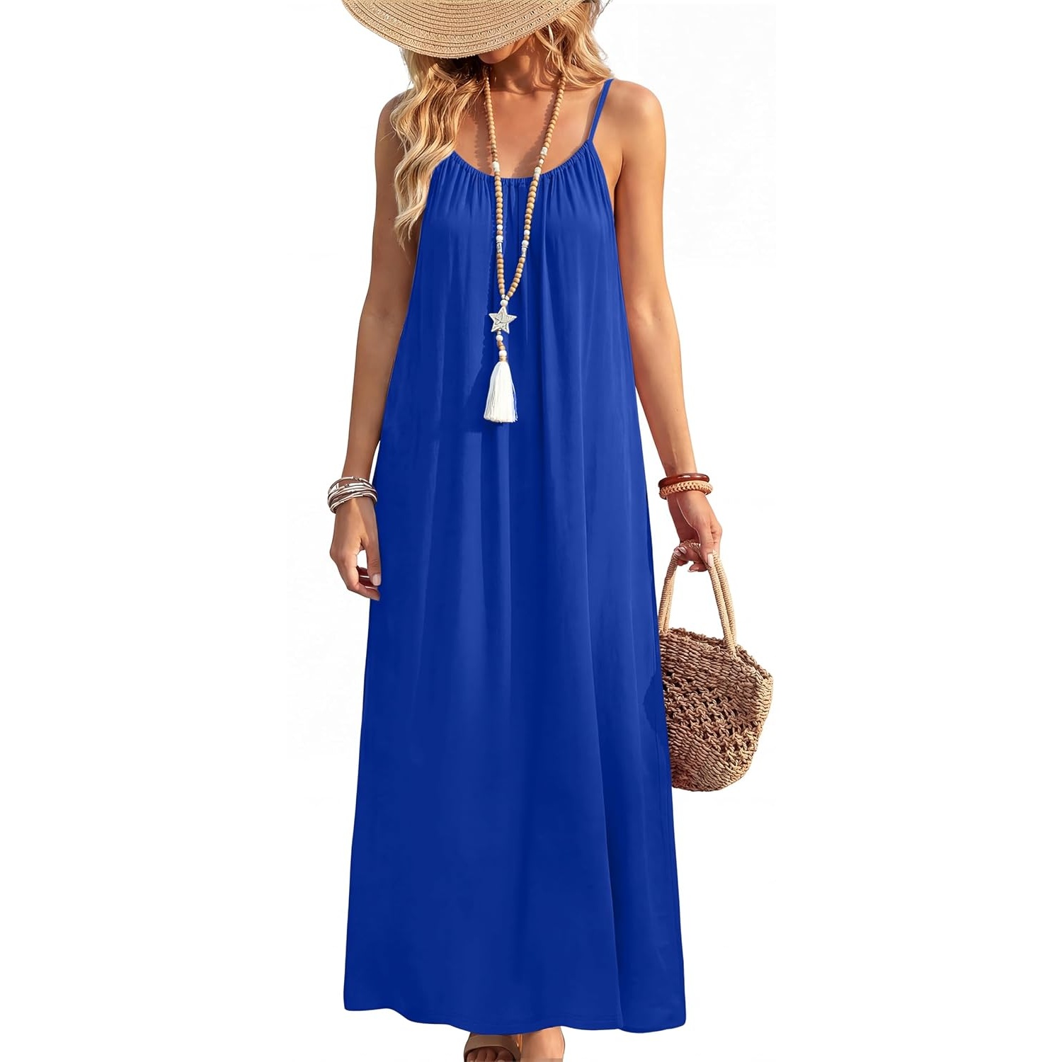 Summer Backless Spaghetti Strap Maxi Sundress For Women