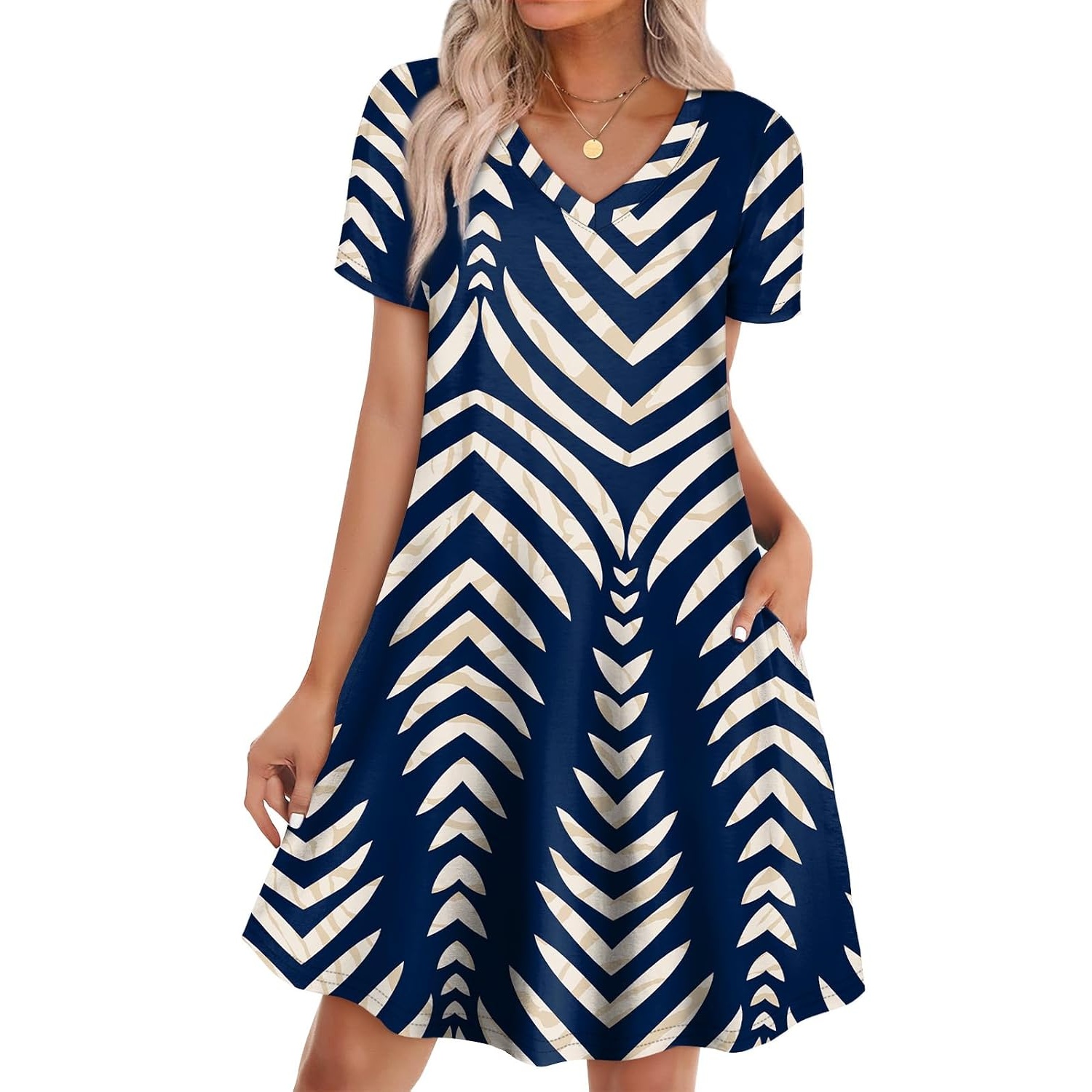 Boho Summer Loose T Shirt Dress With Pockets