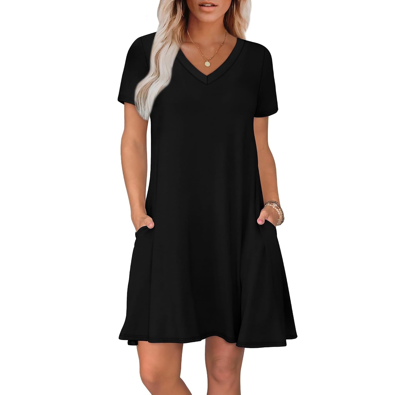 Boho Summer Loose T Shirt Dress With Pockets
