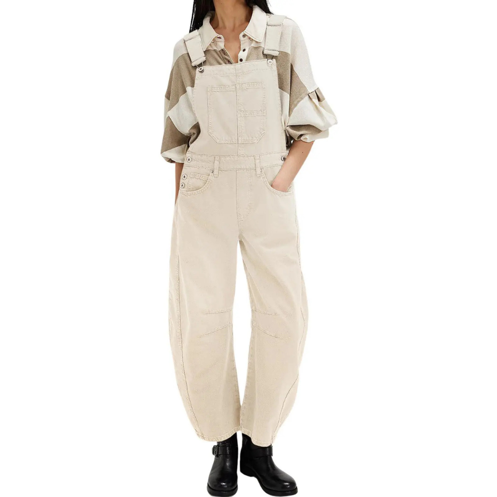 Classic Wide Denim Bib Overalls