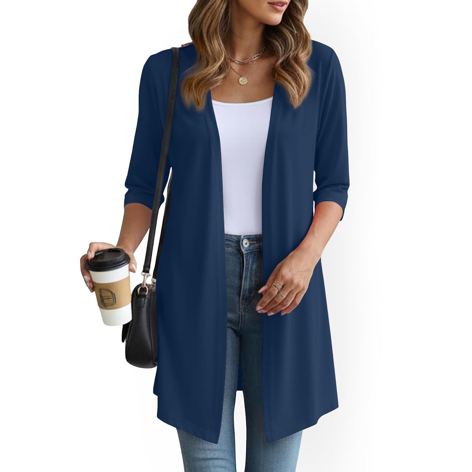 Summer Lightweight Longline Open Front Cardigan for Women
