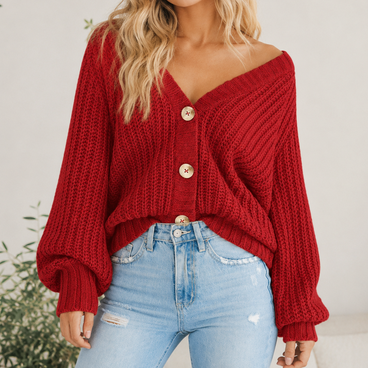 Casual Knit Open Front Cardigan Sweater For Women