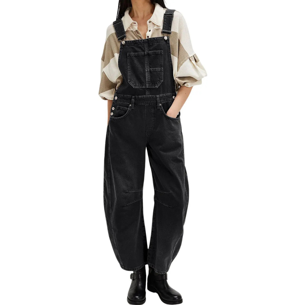 Classic Wide Denim Bib Overalls