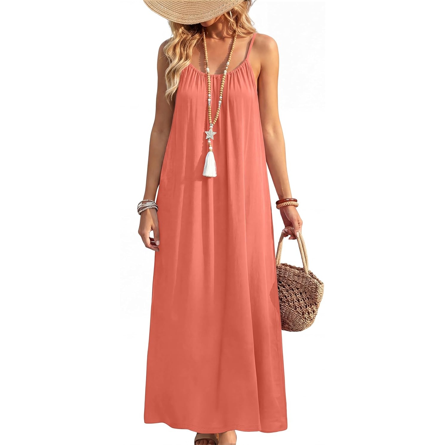 Summer Backless Spaghetti Strap Maxi Sundress For Women