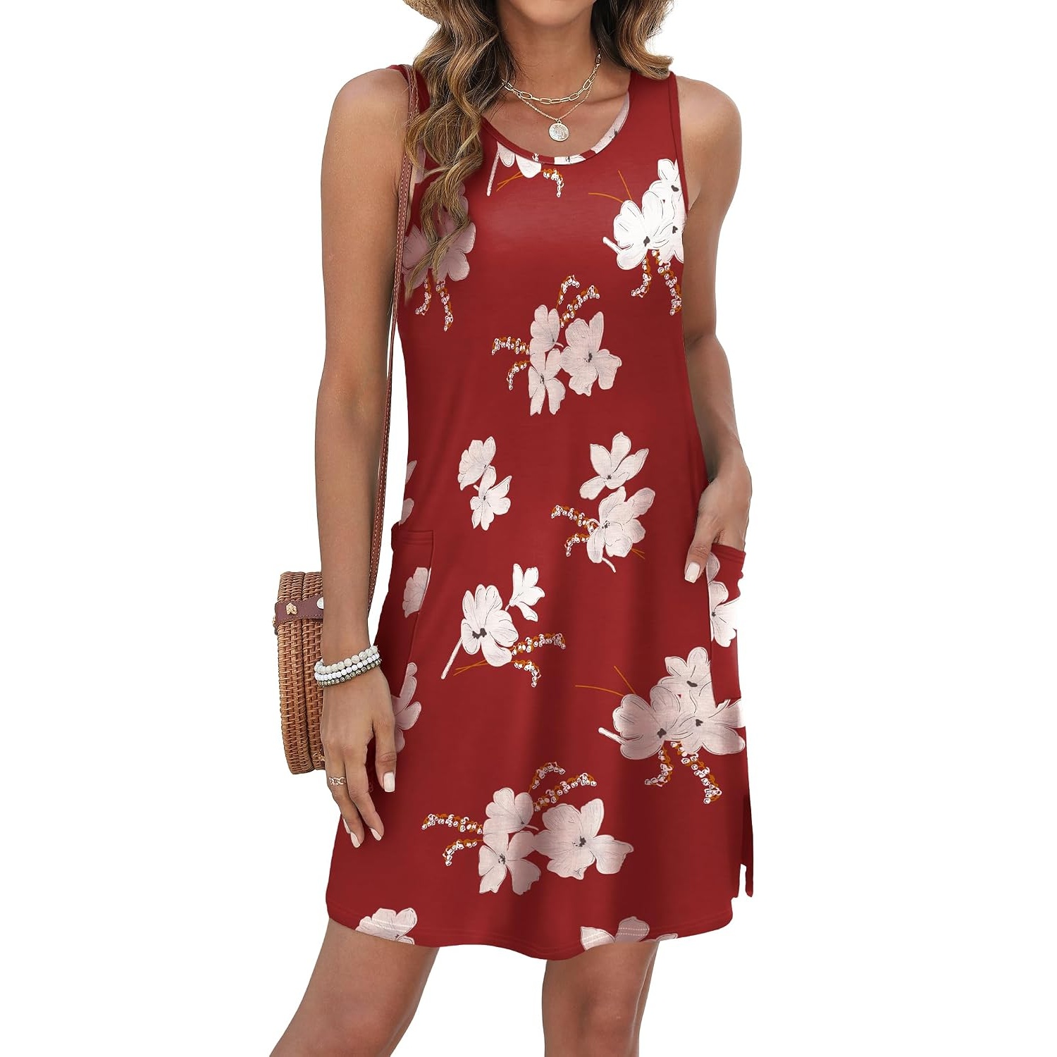 Sleeveless Summer Coverup Dress With Pockets
