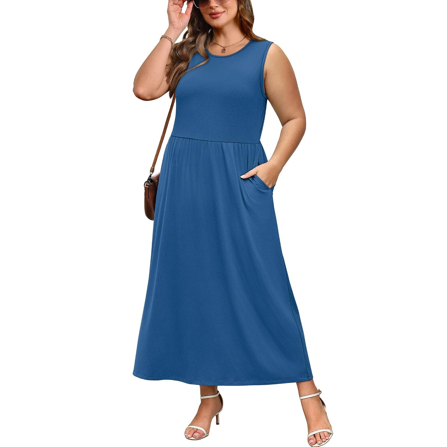 Casual Sleeveless Summer Flowy Maxi Dress For Women