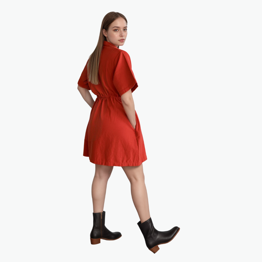 Utility Cinched Zip Dress