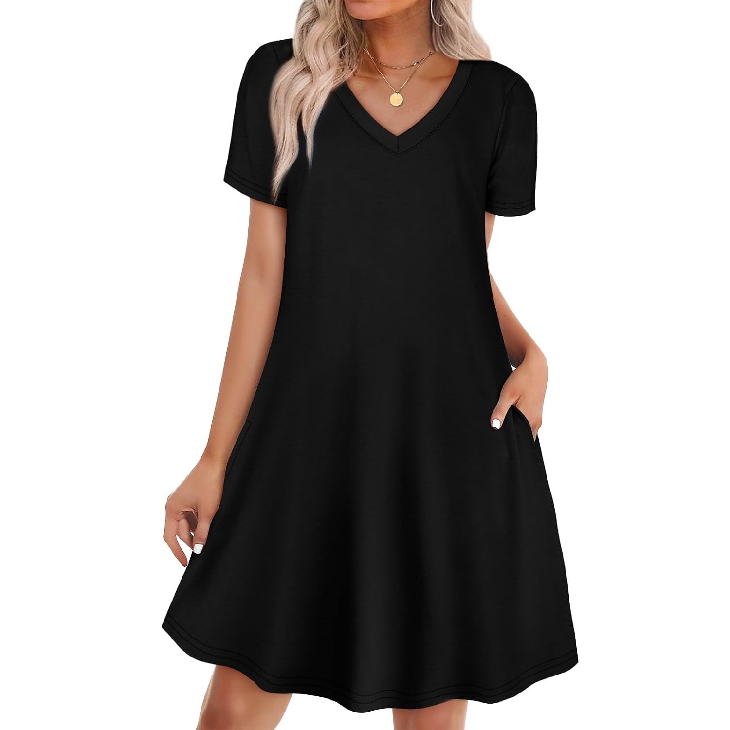 Boho Summer Loose T Shirt Dress With Pockets
