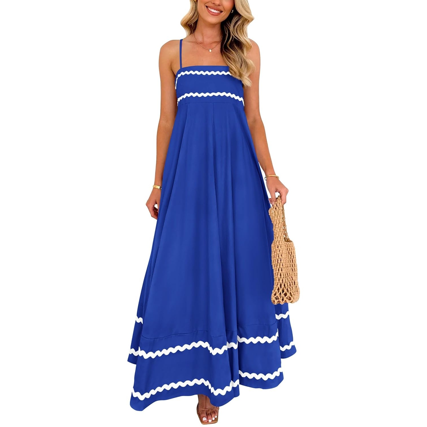 Summer Flowy Spaghetti Strap Maxi Dress For Women