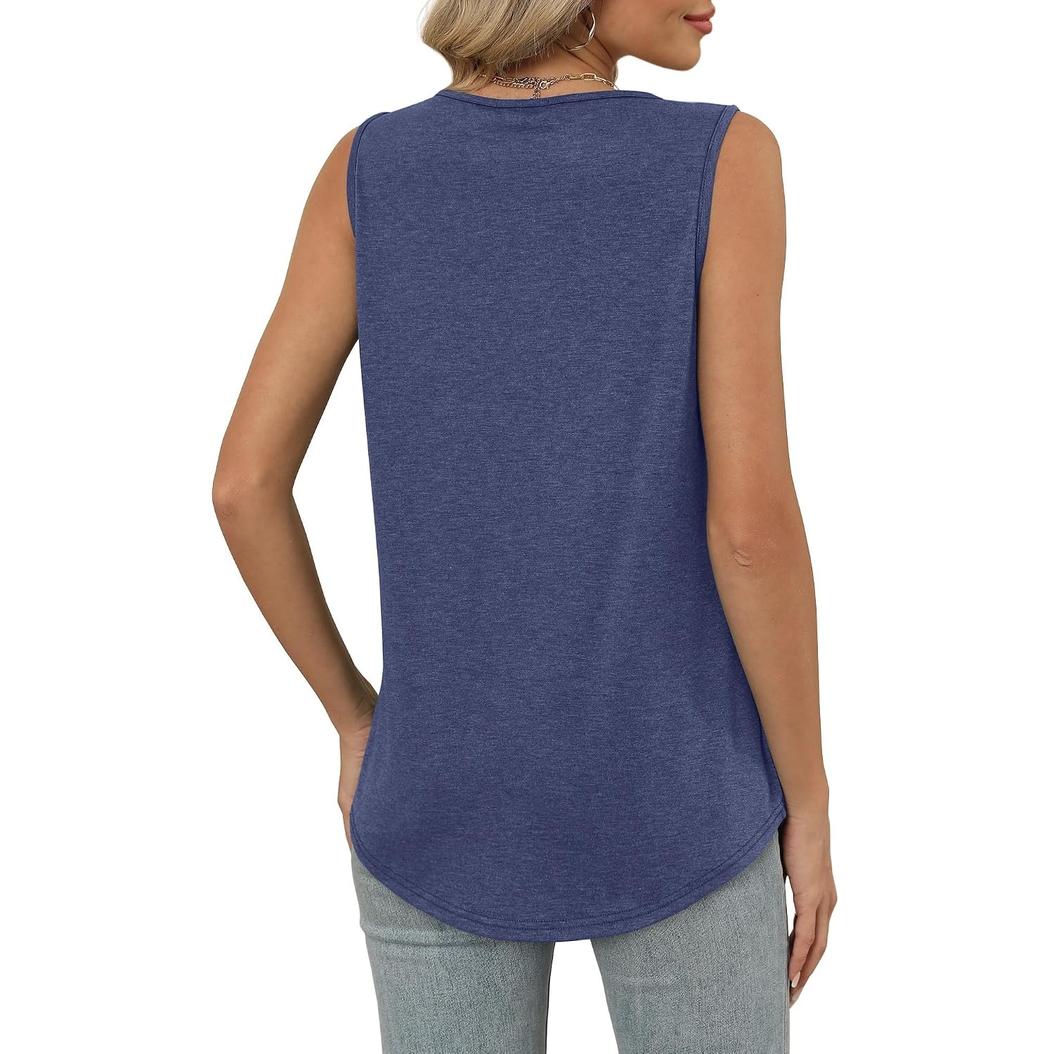 Loose Sleeveless Summer Fit Ruched Tank Top For Women