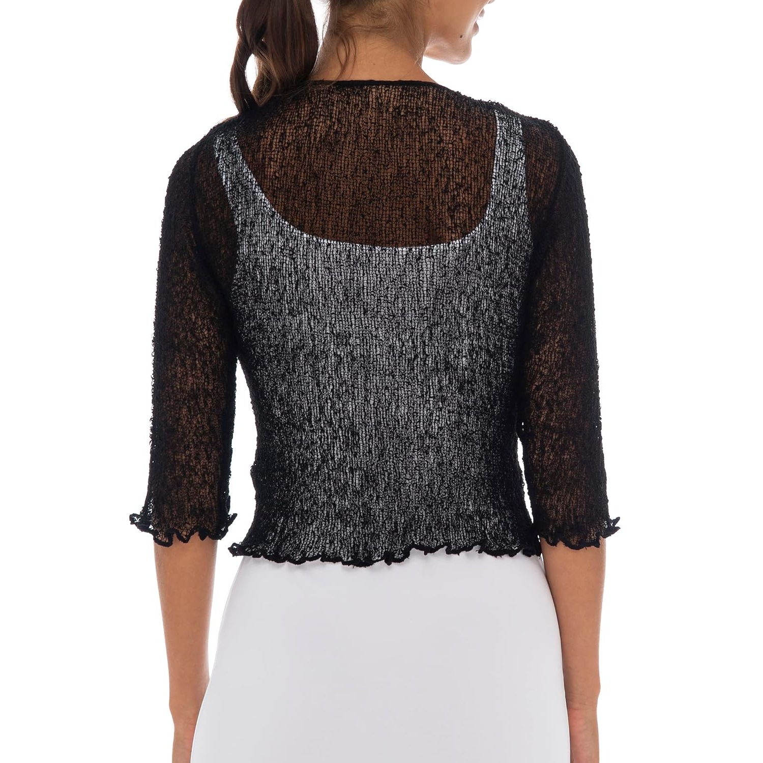 Lightweight Sheer Knit Tie-Front Cardigan for Women