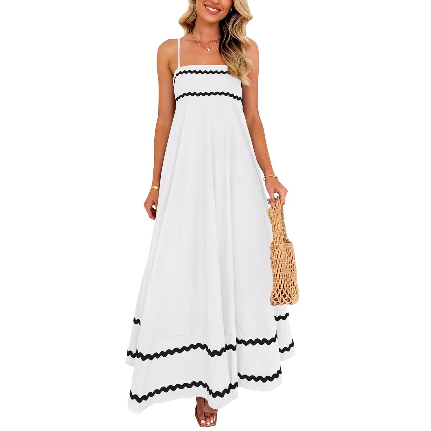 Summer Flowy Spaghetti Strap Maxi Dress For Women
