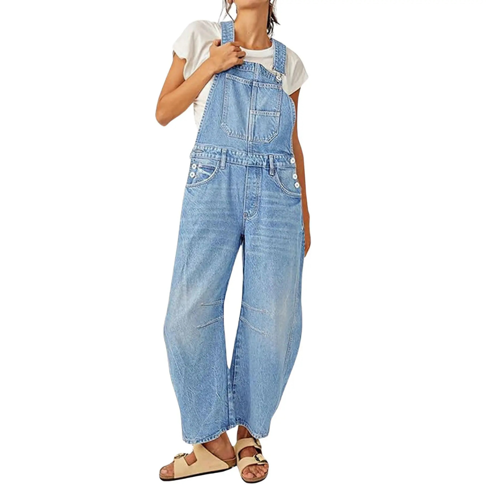 Classic Wide Denim Bib Overalls