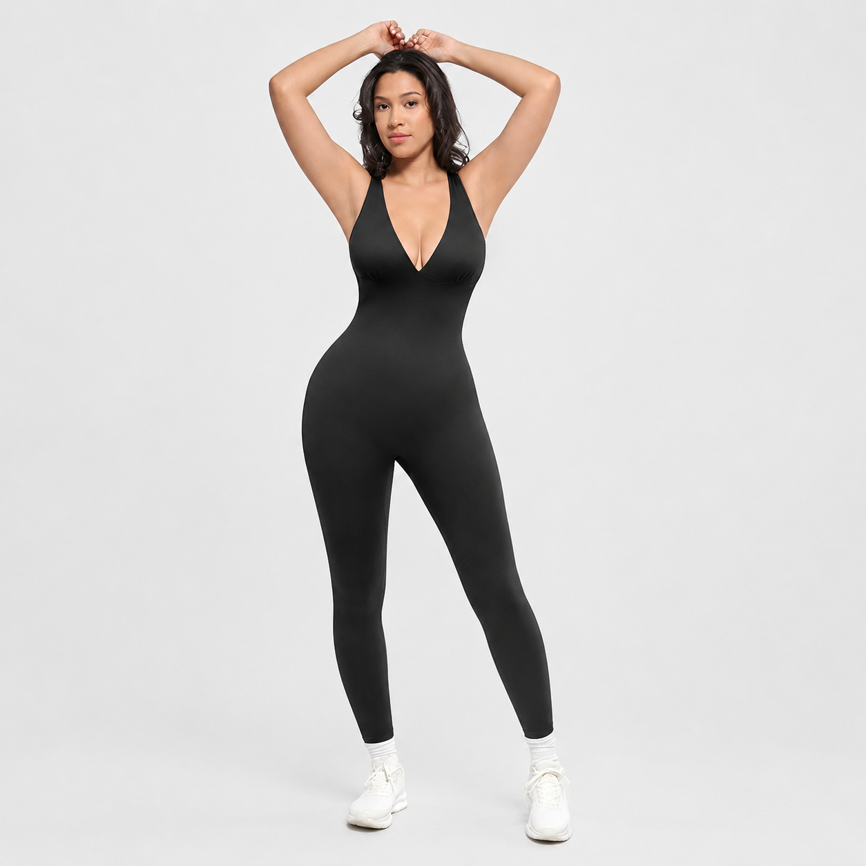 Deep V High Rise Shapewear Jumpsuit For Everyday Women