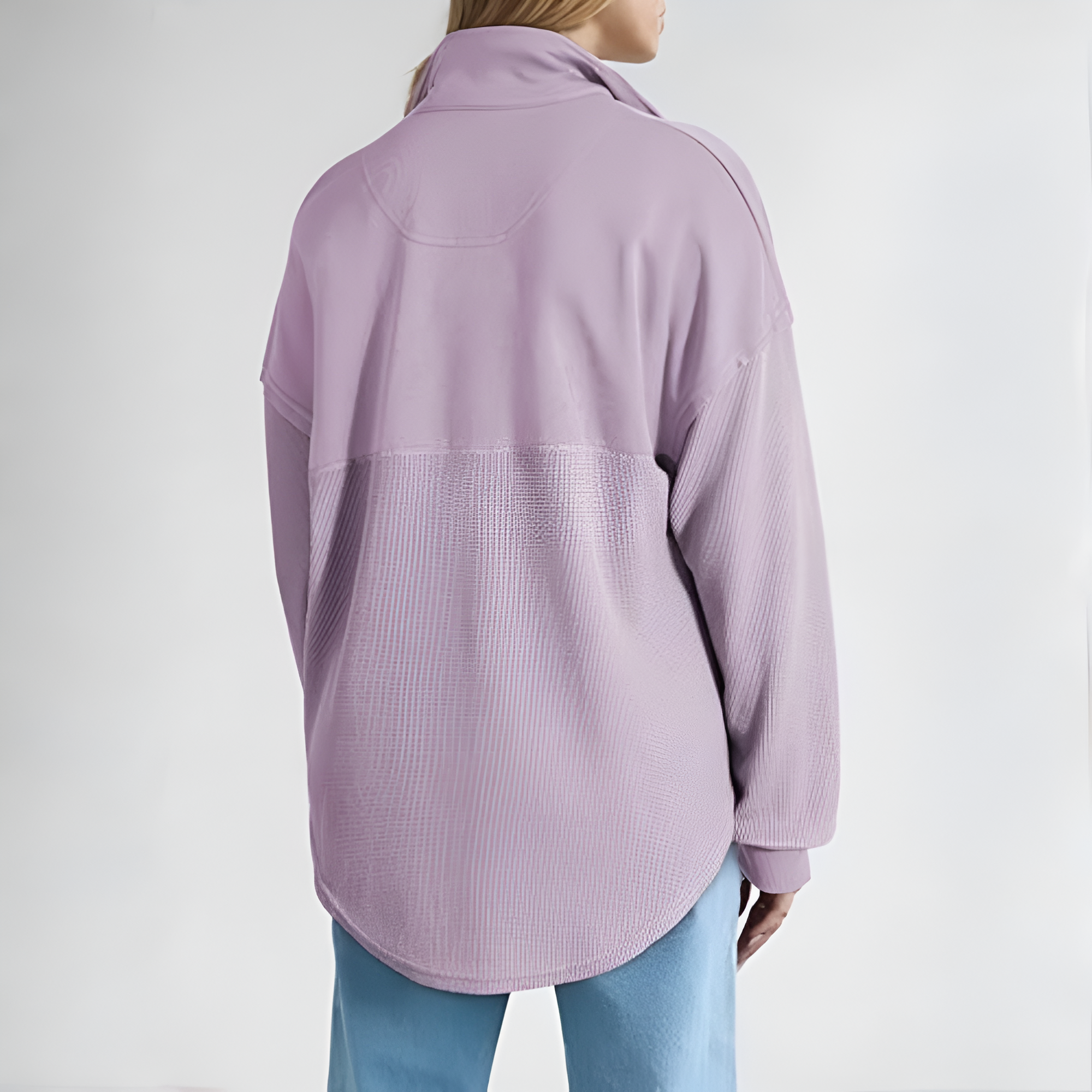 Casual Waffle Knit Half Zip Sweatshirt Pullover With Loose Fit For Women