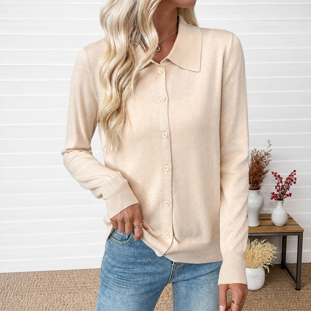 Casual Wool Blend Lightweight Front Cardigan With Button For Women
