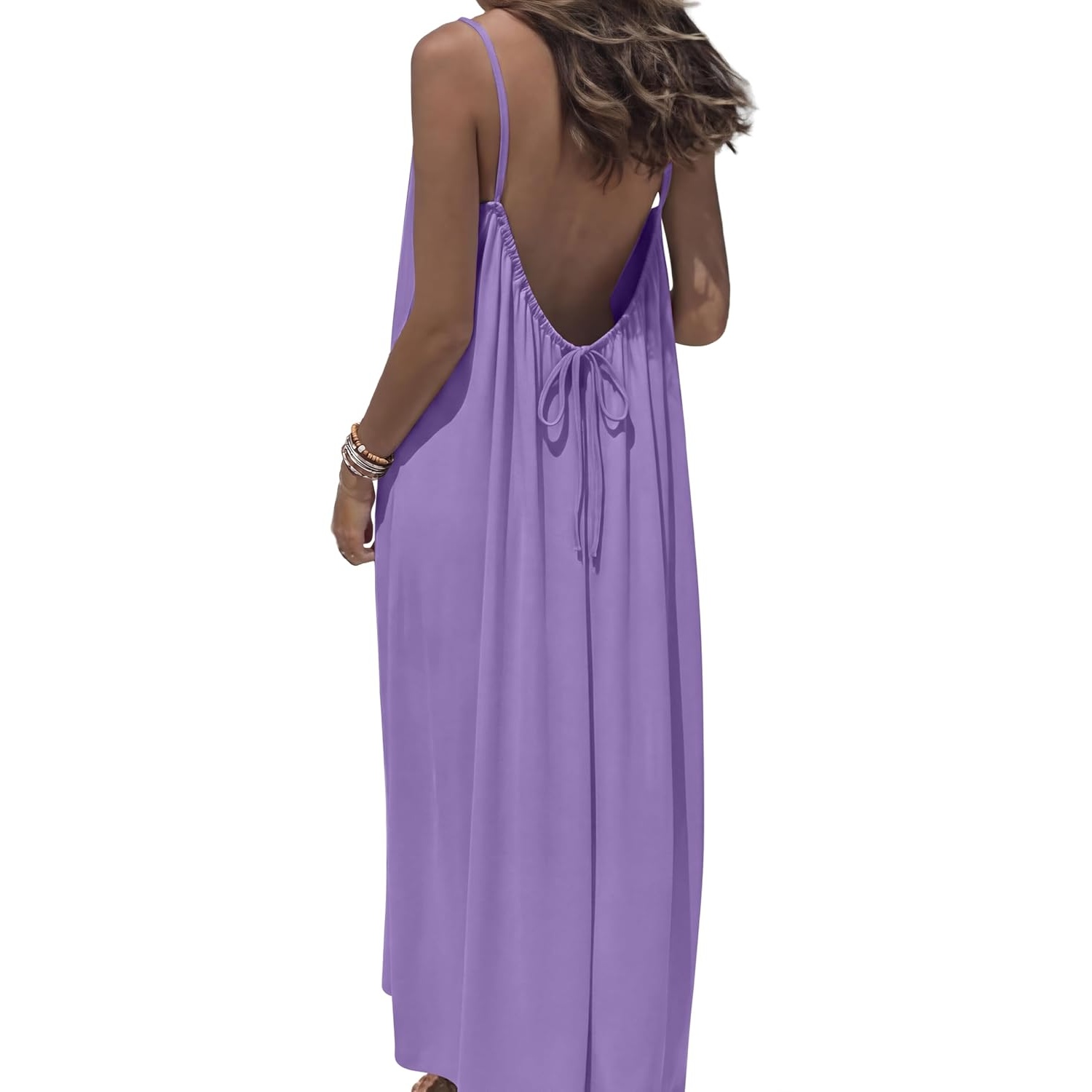 Summer Backless Spaghetti Strap Maxi Sundress For Women