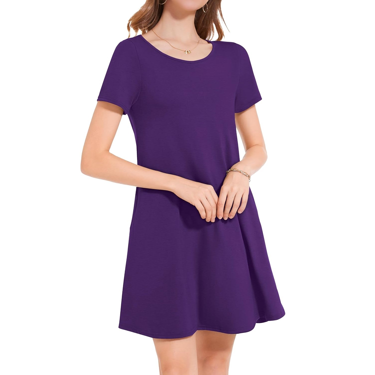Floral Short Sleeve Summer Beach Dress With Pockets