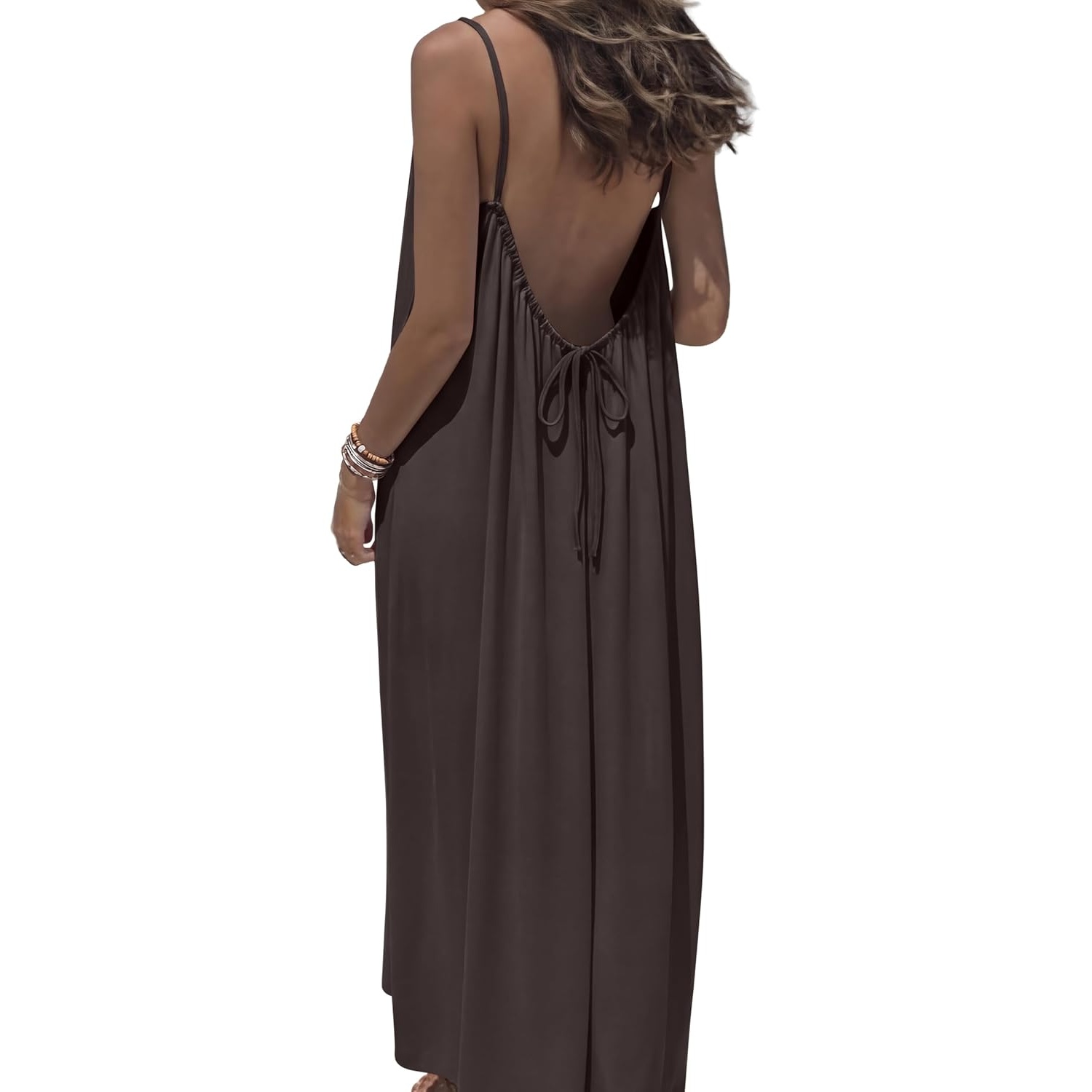 Summer Backless Spaghetti Strap Maxi Sundress For Women