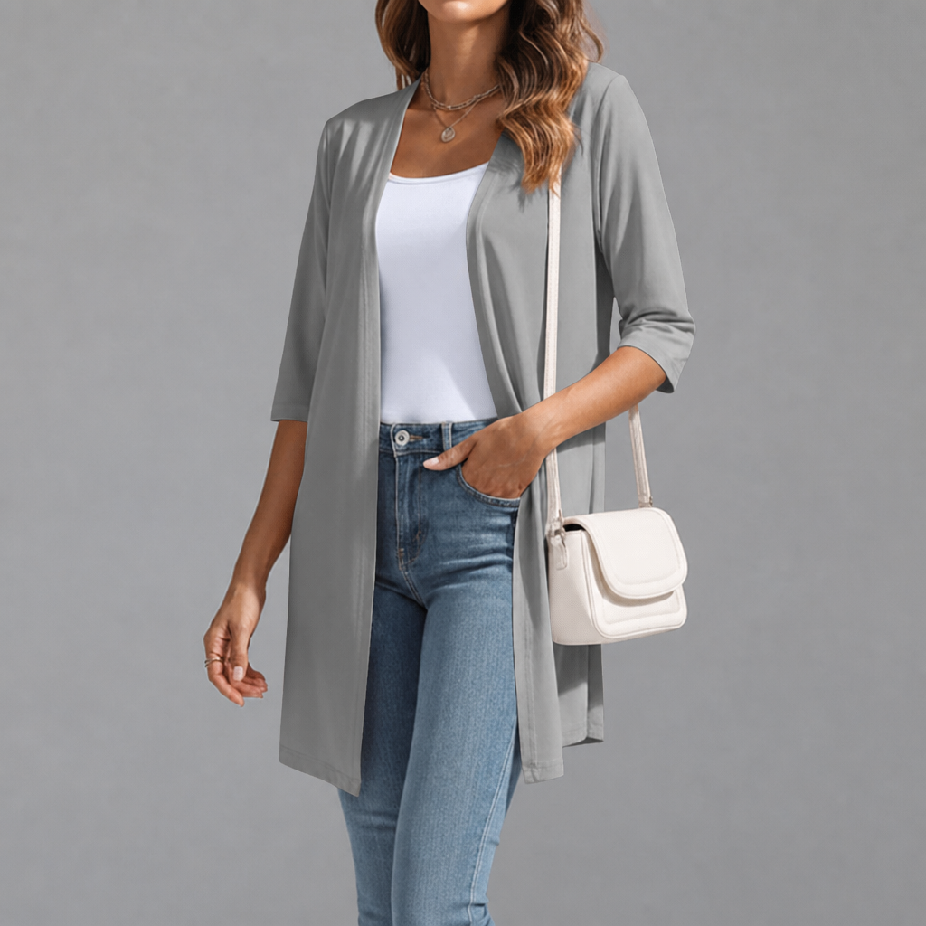 Summer Lightweight Longline Open Front Cardigan for Women