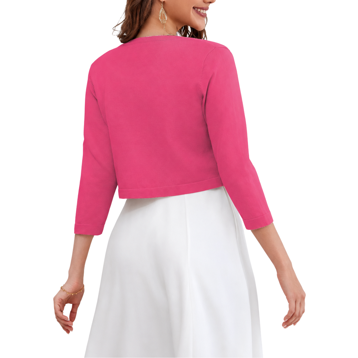 Casual Open Front Cropped Cardigan Sweater For Women