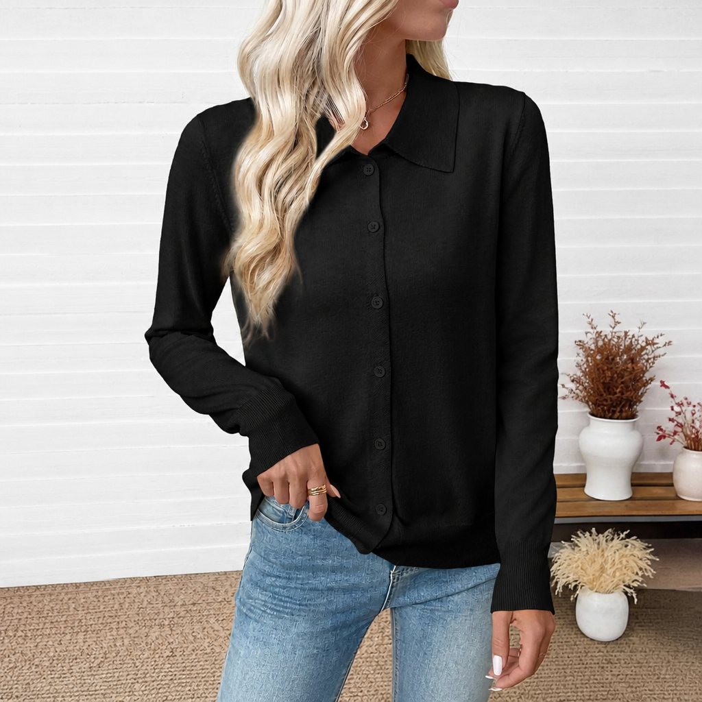 Casual Wool Blend Lightweight Front Cardigan With Button For Women