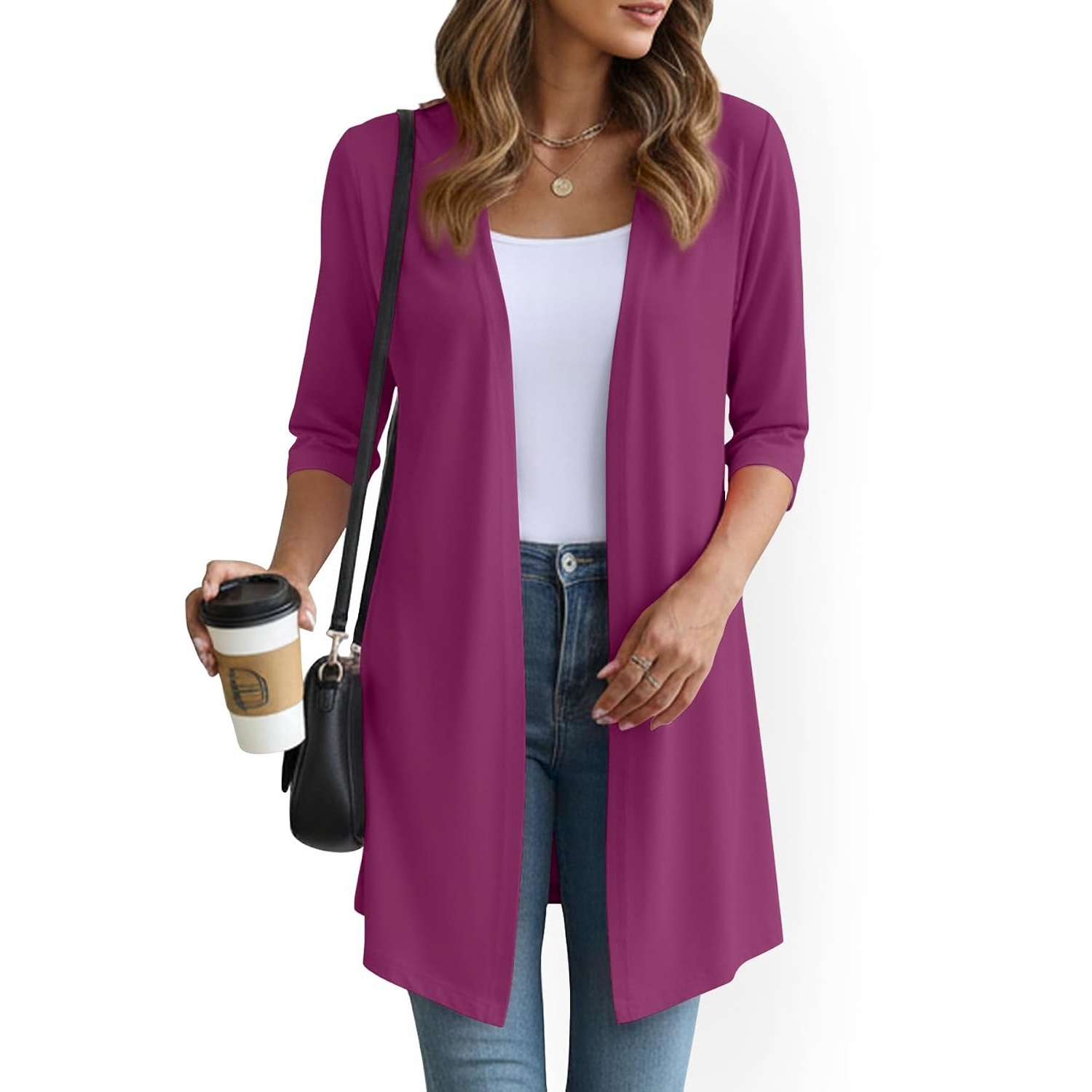 Summer Lightweight Longline Open Front Cardigan for Women