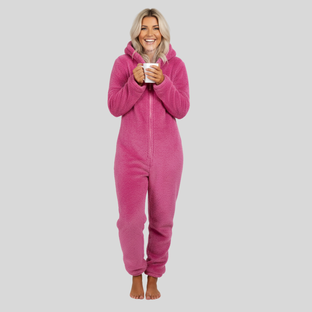 Plush Hooded Long Sleeve Jumpsuit
