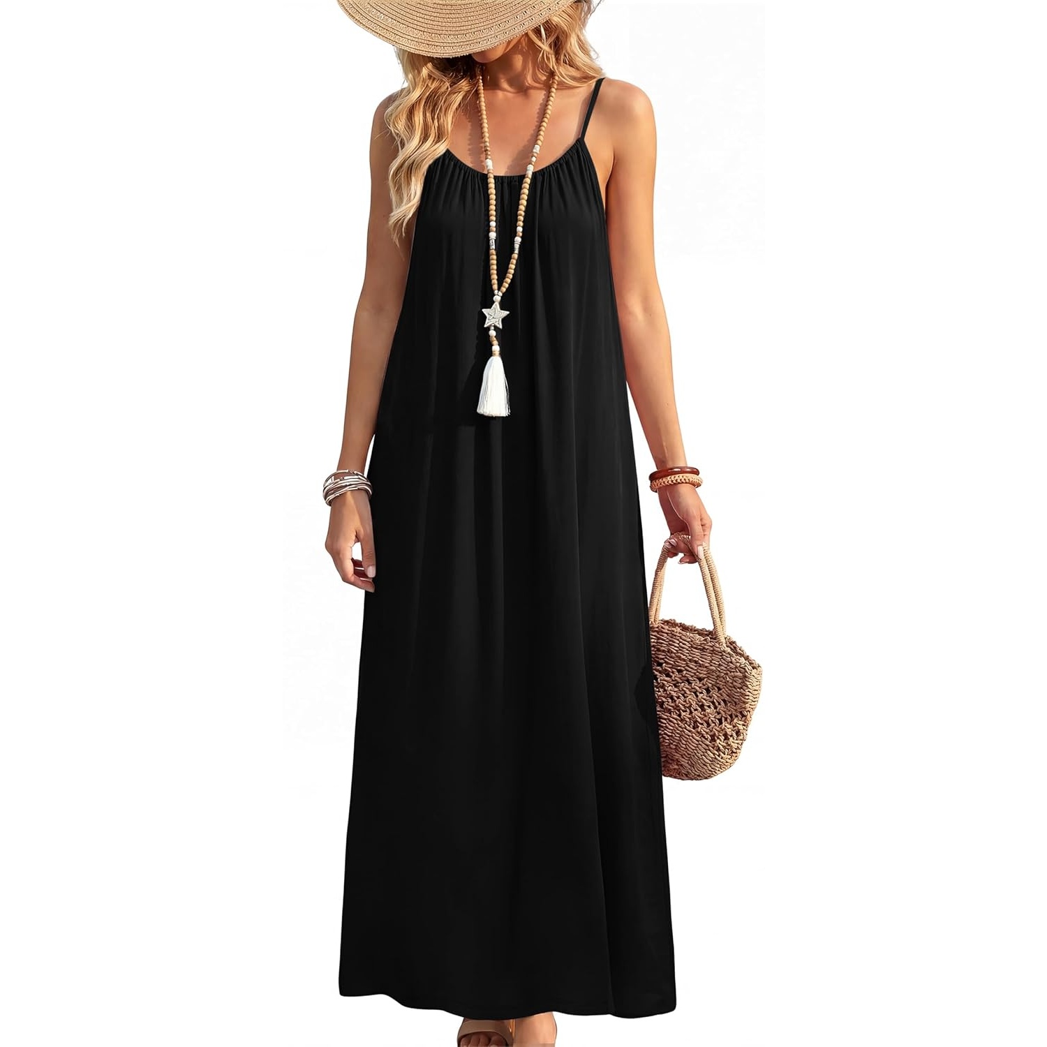 Summer Backless Spaghetti Strap Maxi Sundress For Women