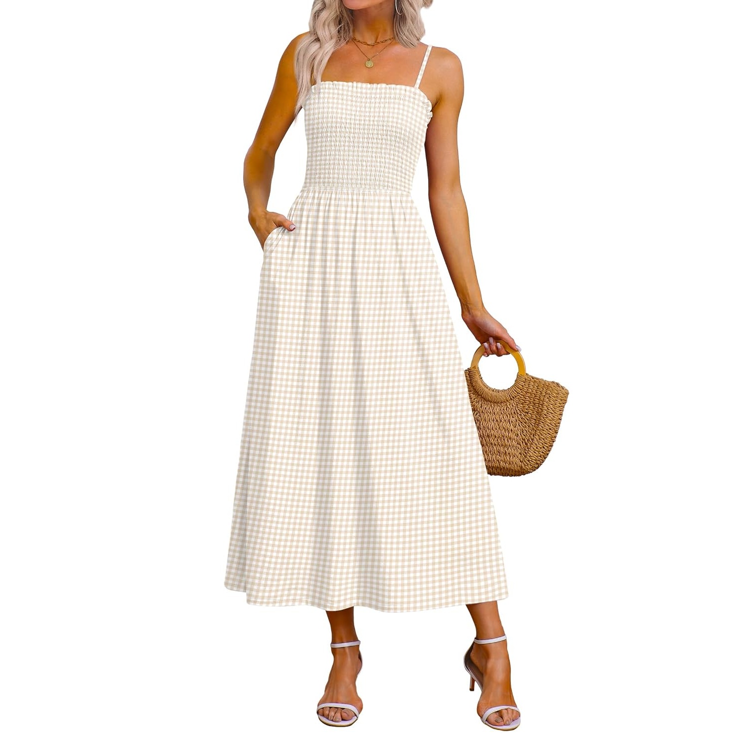 Spaghetti Strap Maxi Sundress With Pockets
