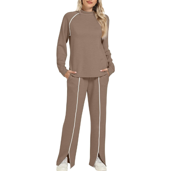 Lounge Sets for Women 2 Piece Fall Outfits 2025 Wide Leg Pant Matching Sets Womens Clothing